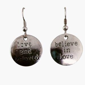 Believe in Love Earring Love and Beloved  Inspiration Romance Valentine